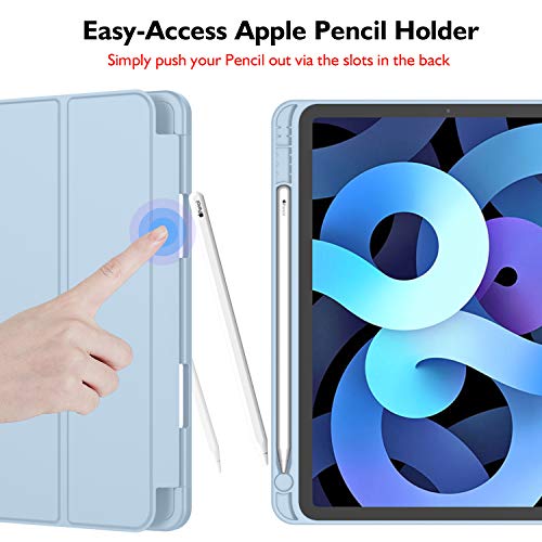 iMieet Case for iPad Air 11 Inch M3(2025) / M2 (2024) / iPad Air 5th/4th Generation 2022/2020 10.9 Inch with Pencil Holder, Trifold Stand Smart Cover with Soft TPU Back(Sky Blue) - Image 3