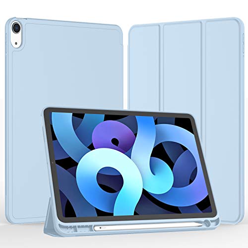 iMieet Case for iPad Air 11 Inch M3(2025) / M2 (2024) / iPad Air 5th/4th Generation 2022/2020 10.9 Inch with Pencil Holder, Trifold Stand Smart Cover with Soft TPU Back(Sky Blue) - Image 2