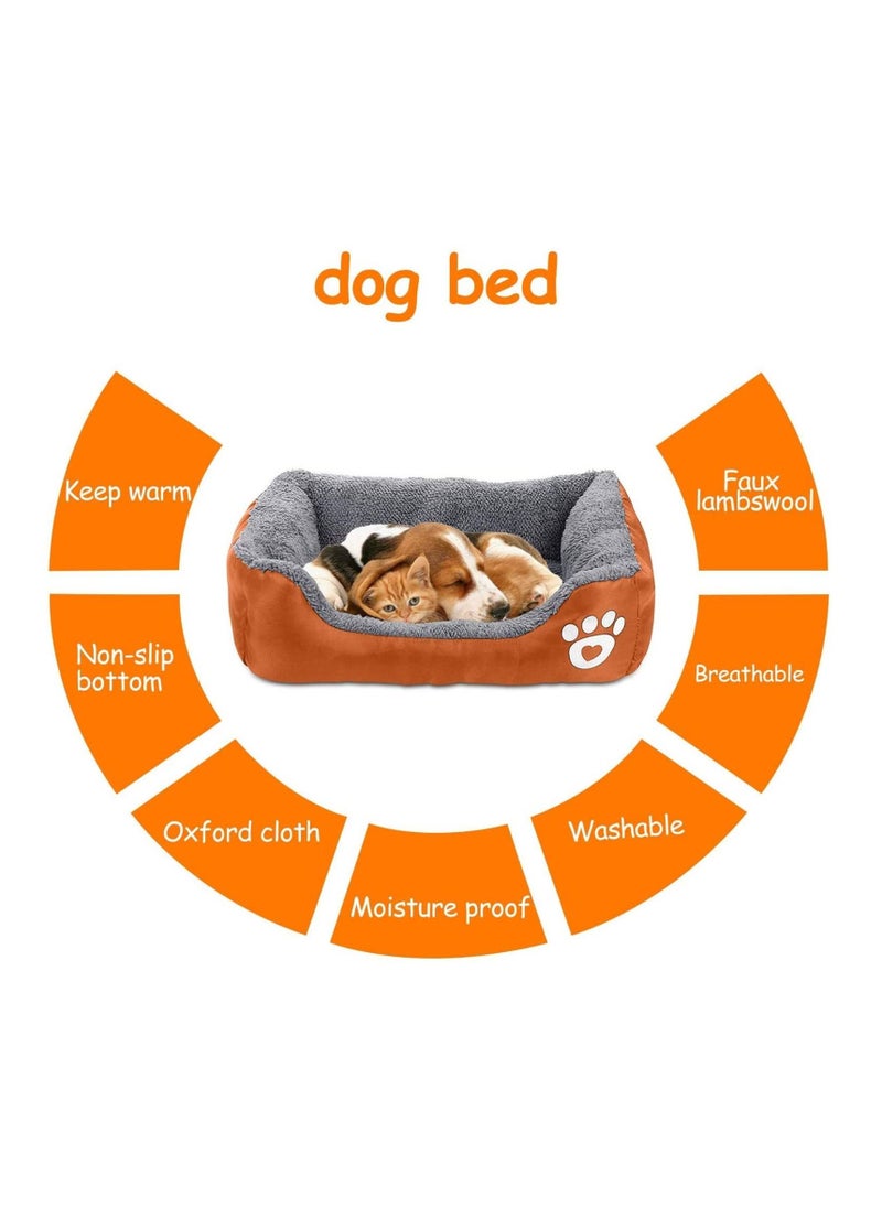Generic - L size Pet supplies candy color square dog kennel autumn and winter warm pet wo dog bed cat litter mat pet lounger - Image 1
