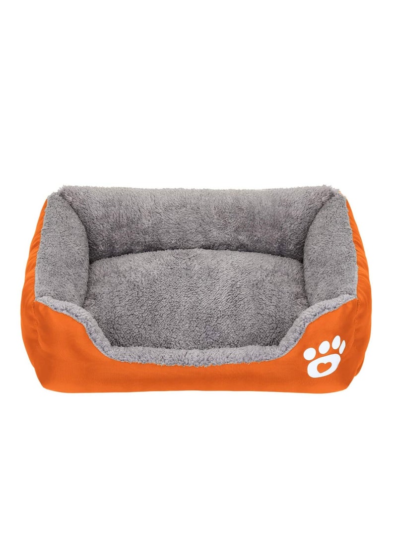 Generic - L size Pet supplies candy color square dog kennel autumn and winter warm pet wo dog bed cat litter mat pet lounger - Image 1