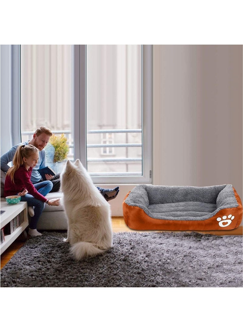 Generic - L size Pet supplies candy color square dog kennel autumn and winter warm pet wo dog bed cat litter mat pet lounger - Image 1