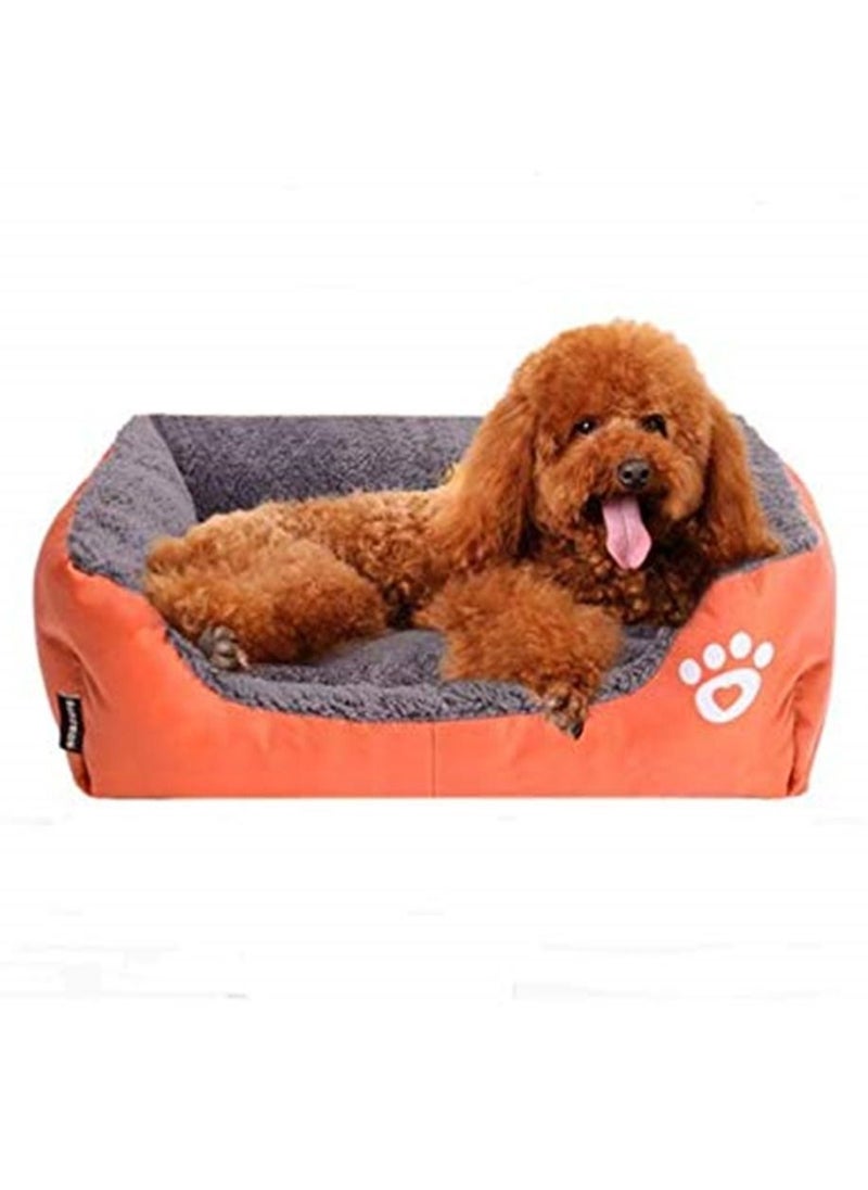 Generic - L size Pet supplies candy color square dog kennel autumn and winter warm pet wo dog bed cat litter mat pet lounger - Image 1