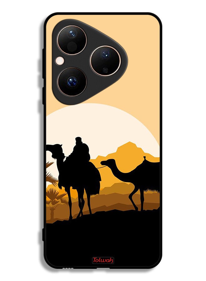 Tolwak Huawei Pura 80 Protective Case Cover Camels In Desert Art - Image 1