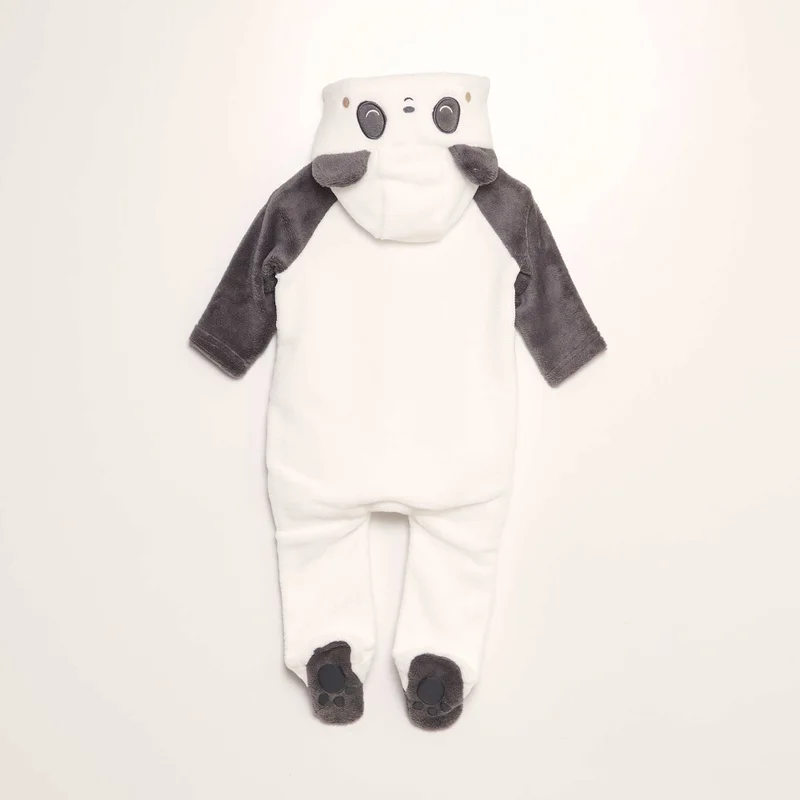 Kiabi 'Panda' Fleece Romper White
