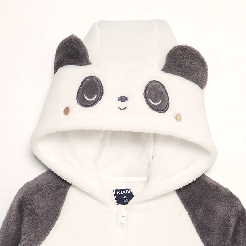 Kiabi 'Panda' Fleece Romper White