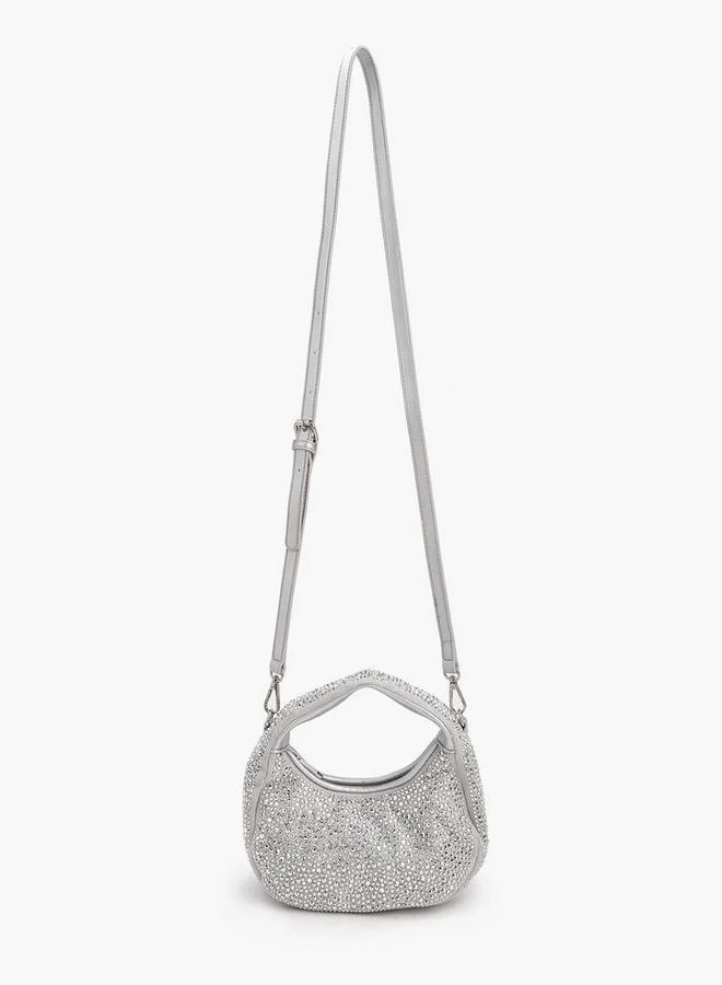 بابريكا Diamante Embellished Shoulder Bag With Zip Closure