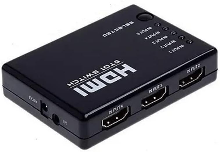 محول HDMI صغير بـ5 منافذ 4 كيه للفيديو مع جهاز تحكم عن بعد بالاشعة تحت الحمراء - Image 4