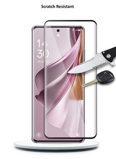 دبليو تيك Oppo Reno10 Pro + / Oppo Reno10 Pro Plus 5G 2023 Premium E2E Full Glue بغطاء كامل واقي شاشة من الزجاج المقسى (MSGECN) - شفاف / أسود  - Image 5
