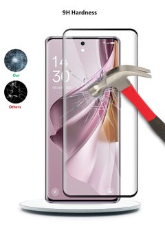 دبليو تيك Oppo Reno10 Pro + / Oppo Reno10 Pro Plus 5G 2023 Premium E2E Full Glue بغطاء كامل واقي شاشة من الزجاج المقسى (MSGECN) - شفاف / أسود  - Image 3