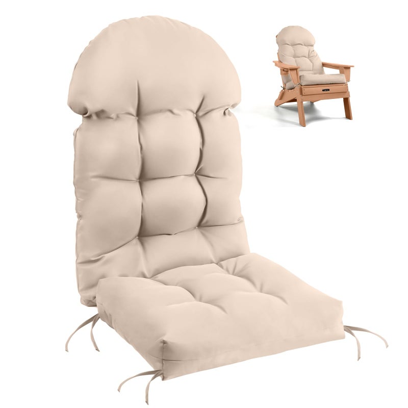FUNBERRY Adirondack Chair Cushion, Thicken Comfy Cushions for Rocker Non Slip Fade Shield Waterproof High Back with Ties - Image 1