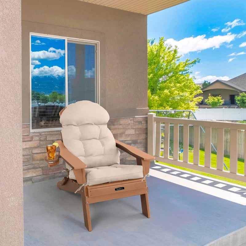 FUNBERRY Adirondack Chair Cushion, Thicken Comfy Cushions for Rocker Non Slip Fade Shield Waterproof High Back with Ties - Image 5