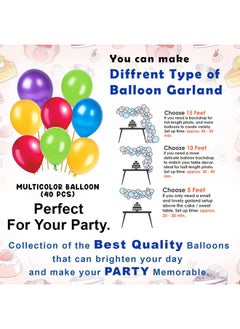 Party Propz Party Propz Multicolour Birthday Decoration Happy Birthday Decorations Kit for Boys and Girls Multicolour Balloons For Decoration / Multicolour Birthday Decorations Kit - Set of 42  - Image 4