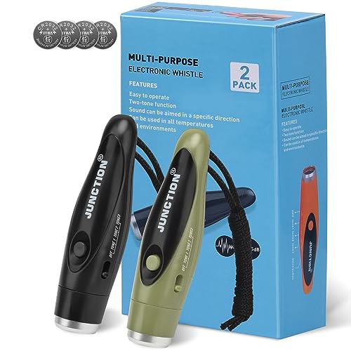 Xflyee Electronic Whistles 2 Pack, Handheld 3 Tones High Volume Electric Whistles with Lanyard for Teacher, Coaches, Referees, Training Whistle, Loudest Outdoor Emergency Whistle, Sports Whistle - Image 1