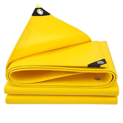 RK Trends Heavy Duty Waterproof HDPE 260GSM Tarpaulin, UV Resistant, Yellow, with Metal Grommets, for Multipurpose Use (9Ft x 9Ft) - Image 1