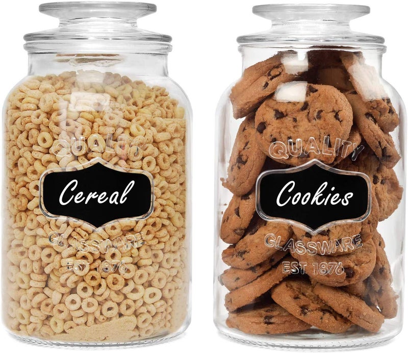 WHISKET 1500 ml Glass Canister Set for Kitchen Airtight Food Storage Container of, Dry Foods, Pasta, Flour, Sugar, Coffee, Rice, Tea, Spices & Herbs. (1) - Image 4