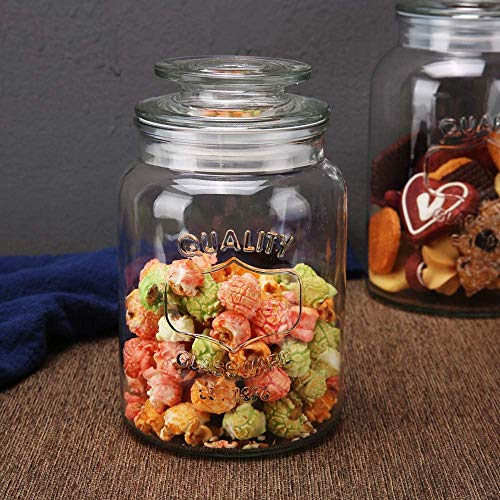 WHISKET 1500 ml Glass Canister Set for Kitchen Airtight Food Storage Container of, Dry Foods, Pasta, Flour, Sugar, Coffee, Rice, Tea, Spices & Herbs. (1) - Image 2