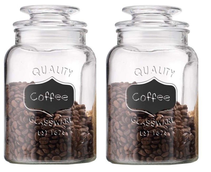 WHISKET 1500 ml Glass Canister Set for Kitchen Airtight Food Storage Container of, Dry Foods, Pasta, Flour, Sugar, Coffee, Rice, Tea, Spices & Herbs. (1) - Image 3