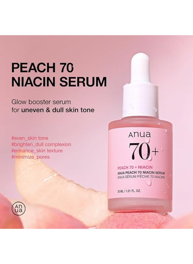 Anua Peach 70% Niacinamide Serum brightening hydrating face serum hyperpigmentation treatment reducing melanine daily clean beauty, 30ml pink - Image 3