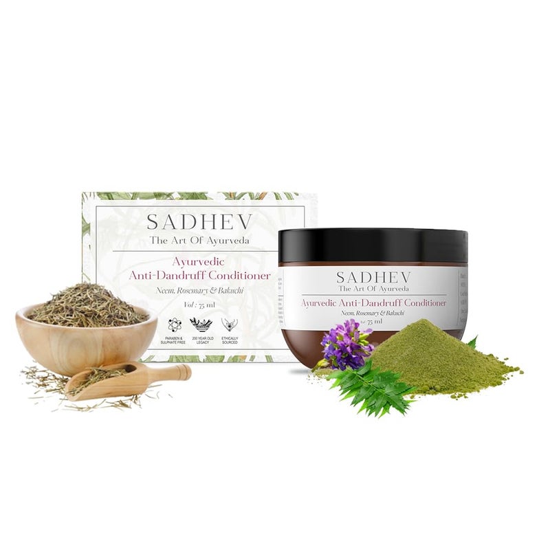 Sadhev Ayurvedic Anti-Dandruff Conditioner With Neem, Rosemary And Bakuchi - 75ml (Pack of 1) - Image 5