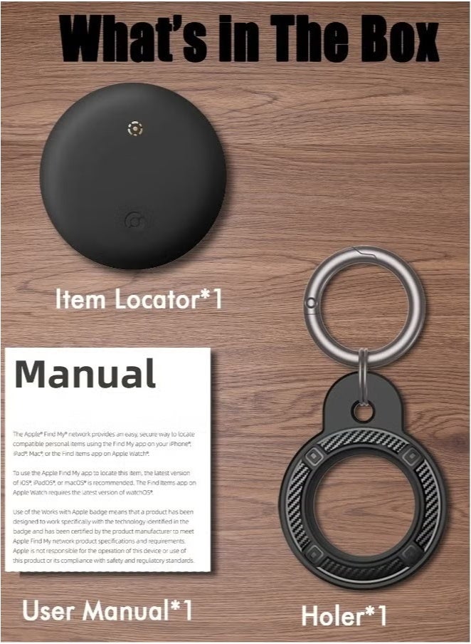 Aijmil Smart Tracker Item Finder (iOS Only), Ultra Mini Size Key Finder Item Locator for Luggage, Wallet, Bicycle, Motorcycle, Pets, etc., IPX6 Waterproof, (Black - 1 Pack)  - Image 2