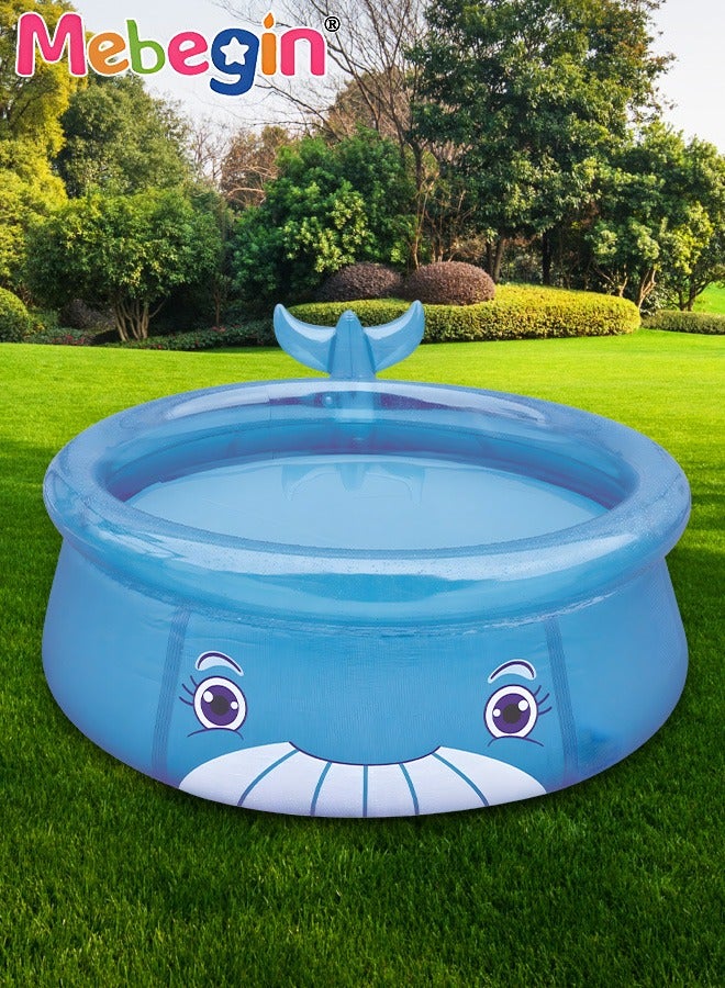 ميبيجين حوض سباحة قابل للنفخ على شكل حوت مقاس 175*62 سم، حوض سباحة قابل للنفخ سميك قابل للنفخ على شكل حوت، حوض سباحة صيفي بارد، مناسب للاستخدام العائلي وفي الهواء الطلق، في الهواء الطلق، في الحديقة، في الفناء الخلفي وفي الحفلات المائية الصيفية - Image 2