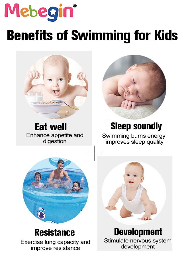 ميبيجين حوض سباحة قابل للنفخ على شكل حوت مقاس 175*62 سم، حوض سباحة قابل للنفخ سميك قابل للنفخ على شكل حوت، حوض سباحة صيفي بارد، مناسب للاستخدام العائلي وفي الهواء الطلق، في الهواء الطلق، في الحديقة، في الفناء الخلفي وفي الحفلات المائية الصيفية - Image 4