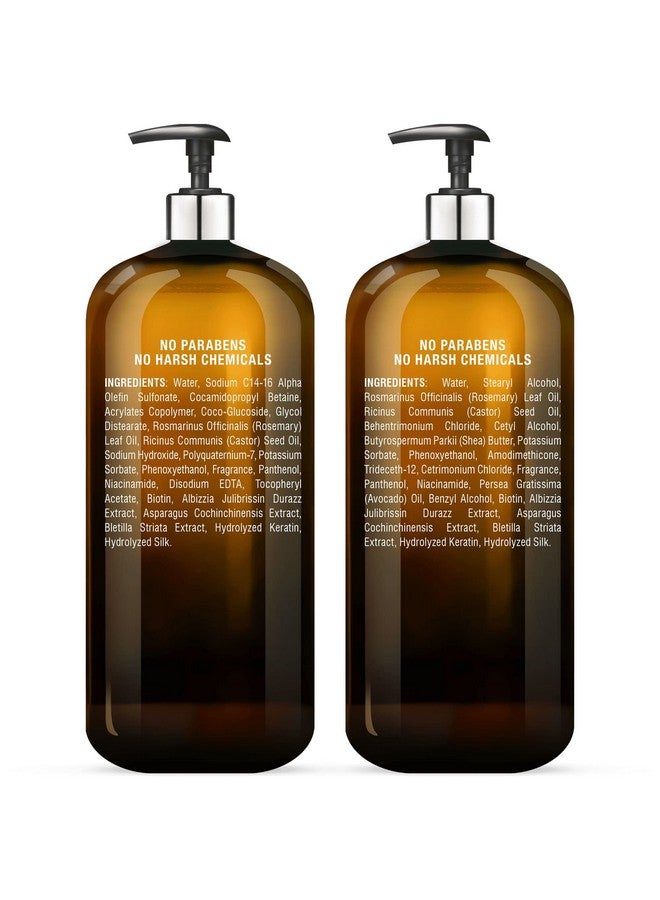 Biotin Shampoo And Conditioner Set With Dht Blocker Complex Hydrating Nourishing & Supporting Healthy Hair Growth Sulfate Free For Men & Women 16 Fl Oz Each