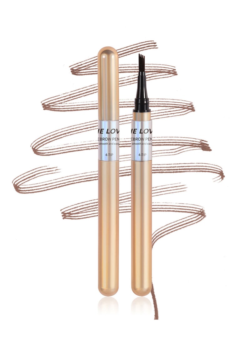 Sheloves Liquid Eyebrow Pencil Waterproof Long Lasting Four-Fork Natural Ultra Precise Sweat-Proof Non-Marking New Formula Longwear Brow Tint Brown (02)  - Image 1
