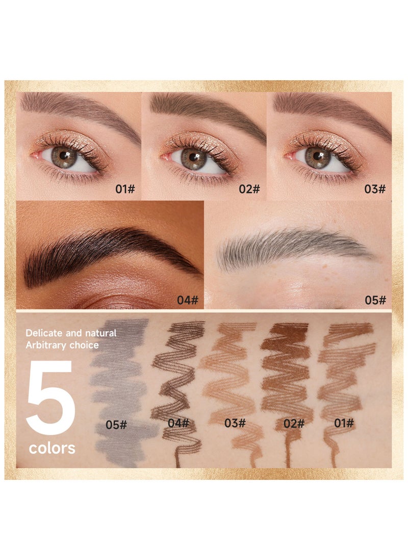 Sheloves Liquid Eyebrow Pencil Waterproof Long Lasting Four-Fork Natural Ultra Precise Sweat-Proof Non-Marking New Formula Longwear Brow Tint Brown (02)  - Image 3
