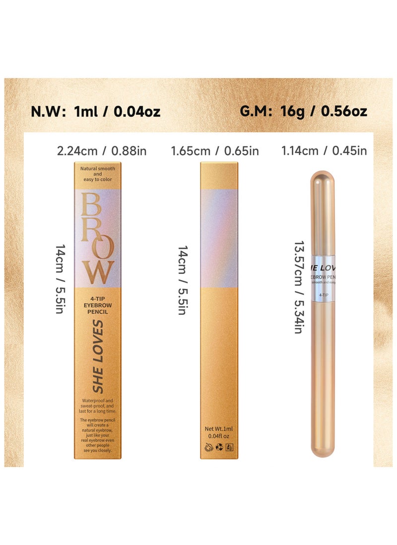 Sheloves - Liquid Eyebrow Pencil Waterproof Long Lasting Four-Fork Natural Ultra Precise Sweat-Proof Non-Marking New Formula Longwear Brow Tint Brown (02) - Image 1