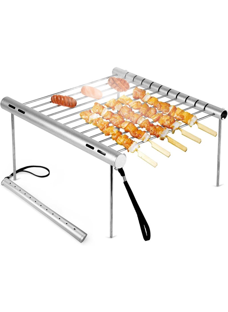 Rhyhorn Rhyhorn Grill Stack Rack Portable Compact Folding Stainless Steel Camping BBQ Tube Roaster Stand for Cooking Outdoor Backpackers  - Image 1