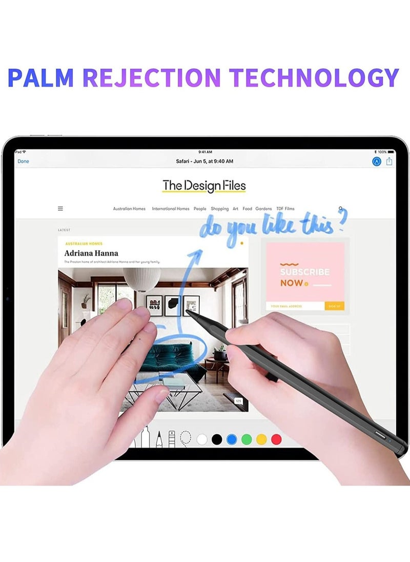 Stylus Pen for iPad 10th/9th/8th generation with Palm Rejection, Pencil for iPad Compatible with iPad Pro 11/iPad Pro 12.9/iPad 6th/7th/8th/9th/10th/iPad Mini 5th/6th/iPad Air 3rd/4th/5th