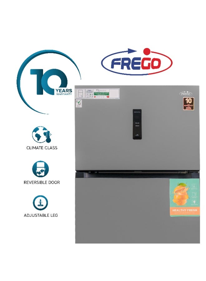 Frego 685L Top Mount Double Door Refrigerator | Smart Touch Panel | Multiple Cooling Modes | 10 Yrs Warranty on Invertor Compressor | Grey - Image 3