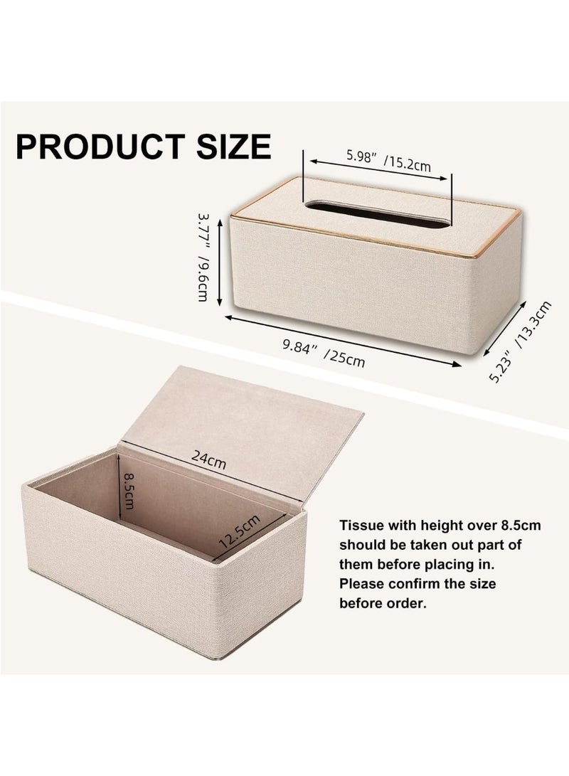 Tissue Box Cover Leather Tissue Box Holder for Office Home Car Hotel- Large Luxurious Paper Dispenser Case for Bathroom, Bedroom, Living Room - Image 3
