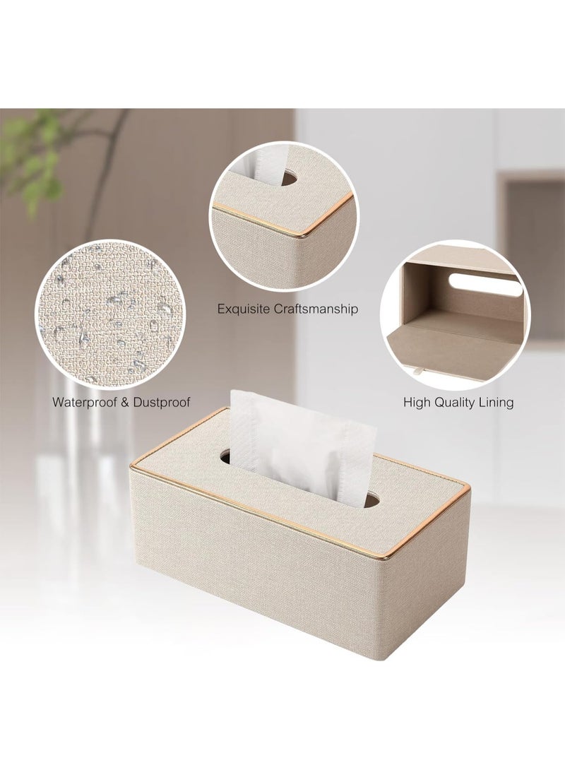 Tissue Box Cover Leather Tissue Box Holder for Office Home Car Hotel- Large Luxurious Paper Dispenser Case for Bathroom, Bedroom, Living Room - Image 5