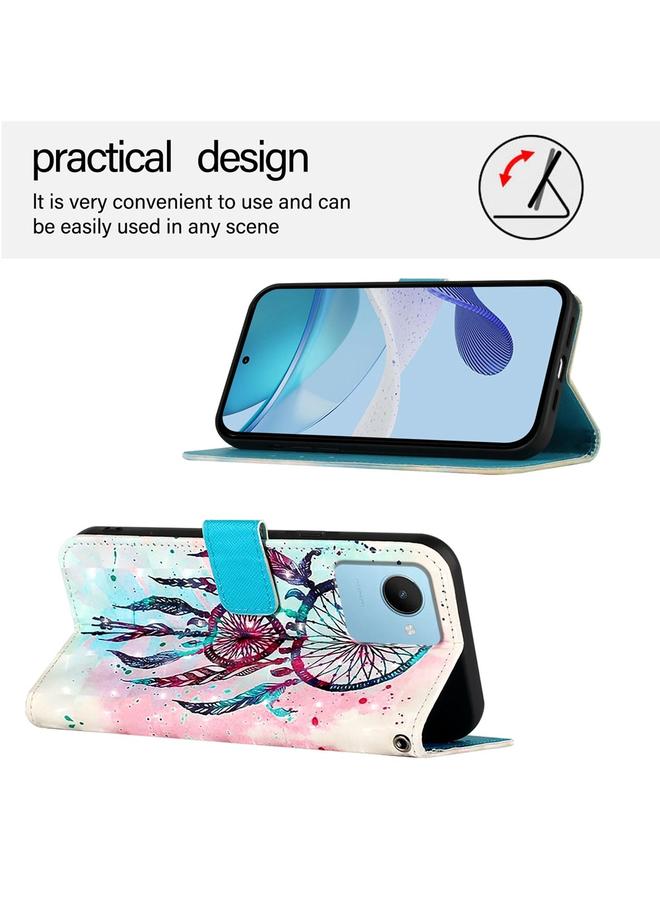 اس-توب جراب لهاتف Realme C30 4G / Narzo 50i Prime / C30s جراب هاتف جلدي أفقي قابل للطي برسومات ثلاثية الأبعاد - Image 3