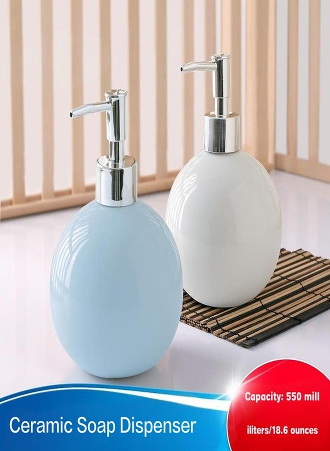 Fsocpen 18 Oz Ceramic Soap Dispenser with Rust Proof Pump,Ball Shaped Decorative Modern Minimalist Refillable Hand Lotion Pump Bottle,Hand Soap Dish Soap Dispenser for Kitchen Bathroom (Color 1) - Image 3
