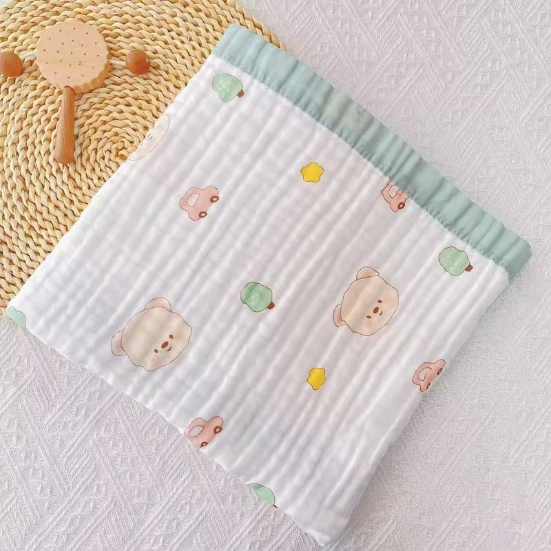 Gauze Bath Towel 110*110Cm Newborn Baby Class A Cotton Coated Children'S High Density Six-Layer Gauze Children'S Quilt Blanket - Image 1