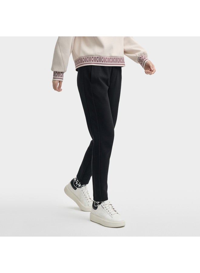 FILA Women'S Casual Pants Ladies Fashion Simple Comfortable Solid Color Straight Leg Pants Daily Versatile Knit Trousers - Image 5