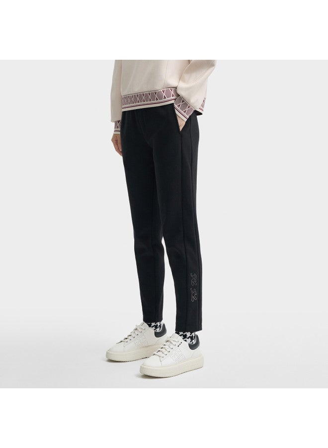 FILA Women'S Casual Pants Ladies Fashion Simple Comfortable Solid Color Straight Leg Pants Daily Versatile Knit Trousers - Image 3