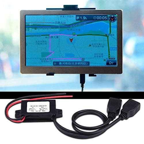 Keenso وحدة محول USB للسيارة، 3A DC 12V إلى DC 5V مزدوج USB لمحول شاحن للسيارة والدراجة النارية والهاتف - Image 2