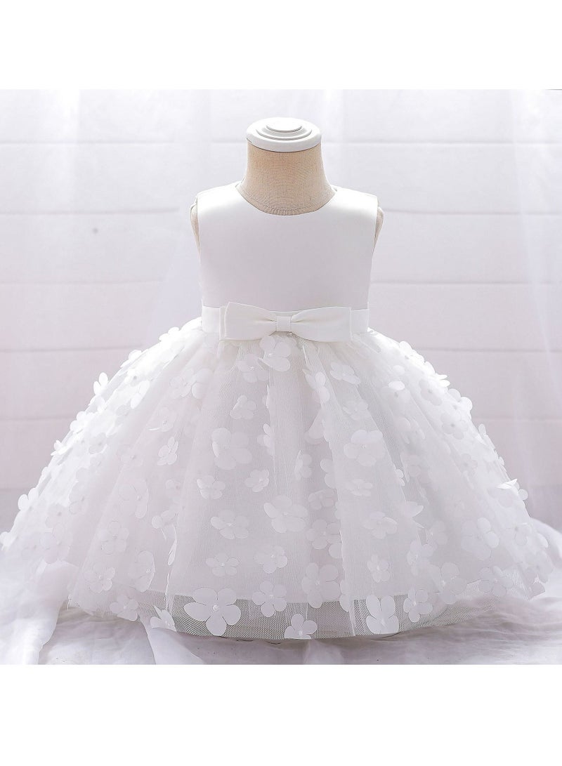 Loquat Fashionable Cute Girls Dresses White  - Image 1