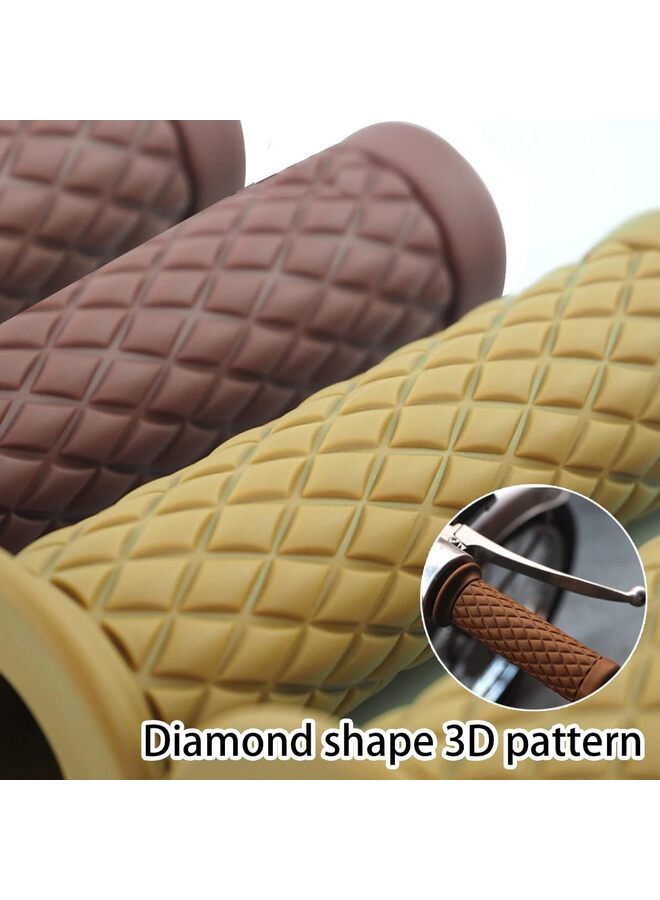 2pcs-WafflePattern Rubber Motorcycle Grips - BLACK - for 7/8" bars - Image 2