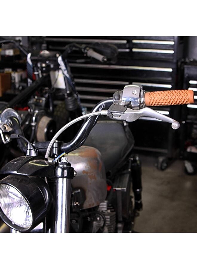 2pcs-WafflePattern Rubber Motorcycle Grips - BLACK - for 7/8" bars - Image 3