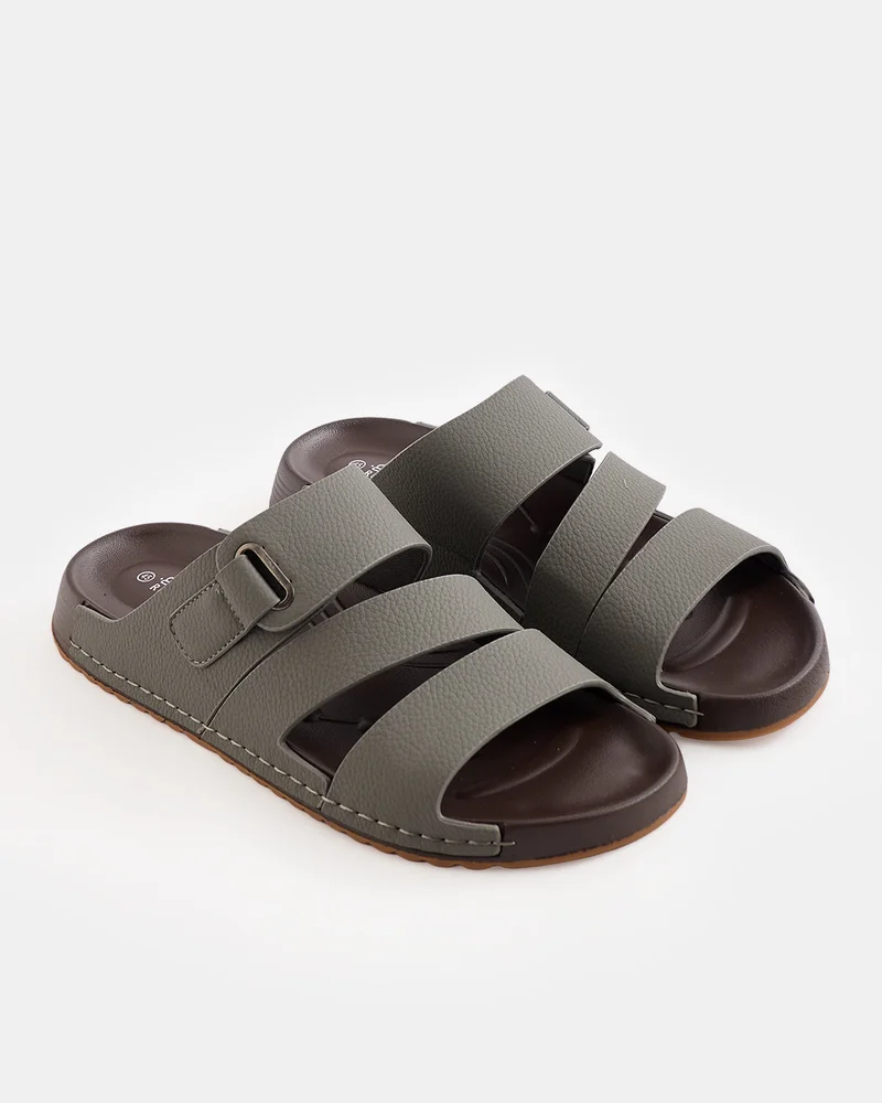 Redtag Men Grey Criss Cross Sandals