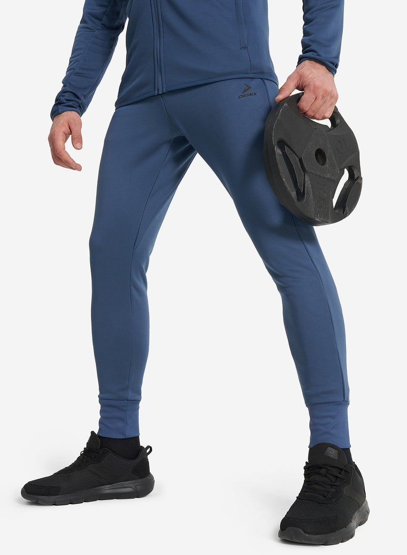 Demix Blue Sport Pants for Men - Athletic Workout Joggers, Quick-Dry, Lightweight & Breathable Gym Running Pants for Training, Fitness, Casual Wear, and Outdoor Sports  - Image 1