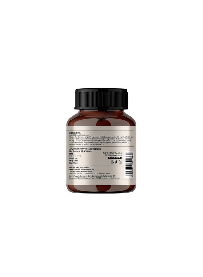 Jiva Diatrin Tablets 500mg | 100% Ayurvedic Formulation | Manages Blood Sugar Levels, Improves Metabolism & Strengthens the Pancreas | Balances Tri-Dosha- 60 Tablets (Pack of 2) - Image 3