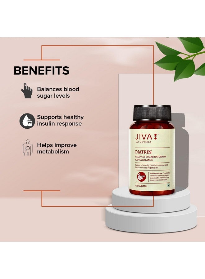 Jiva Diatrin Tablets 500mg | 100% Ayurvedic Formulation | Manages Blood Sugar Levels, Improves Metabolism & Strengthens the Pancreas | Balances Tri-Dosha- 60 Tablets (Pack of 2) - Image 5