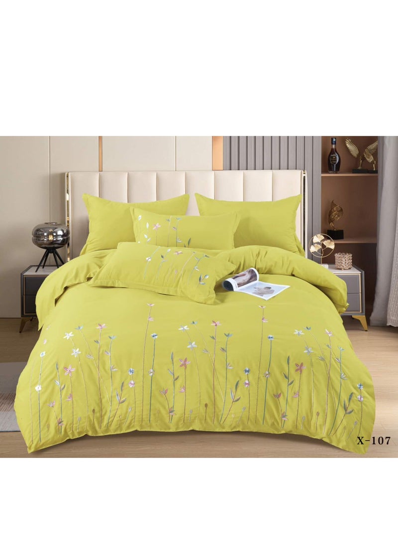 MMM HOME MMM HOME Embroidered 6pcs King size High Cotton Hotel Master Quality Microfiber Bedding Set Comforter/Bedsheet/Pillow covers set  - Image 1