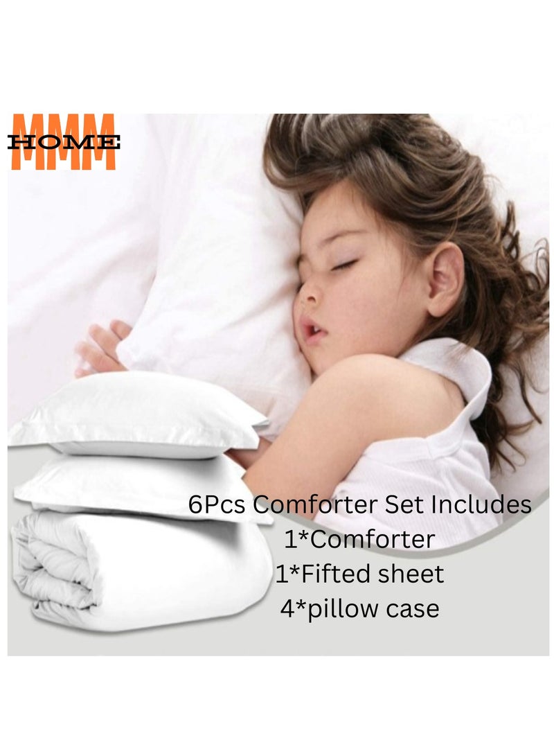 MMM HOME MMM HOME Embroidered 6pcs King size High Cotton Hotel Master Quality Microfiber Bedding Set Comforter/Bedsheet/Pillow covers set  - Image 3
